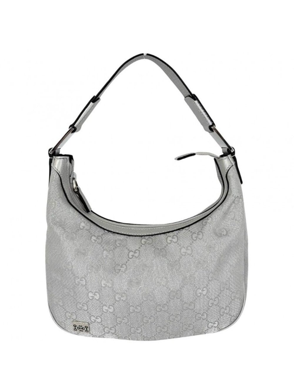 Gucci Handbag Small Web Pop Hobo GG Plus Leather Silver